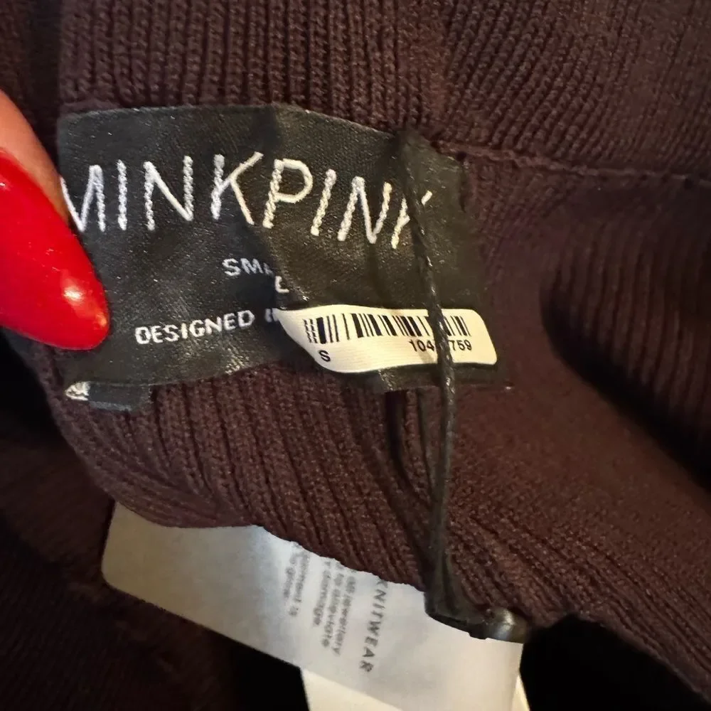 NWT MINKPINK SAMIRA RIB KNIT CULOTTE crop pants size Small